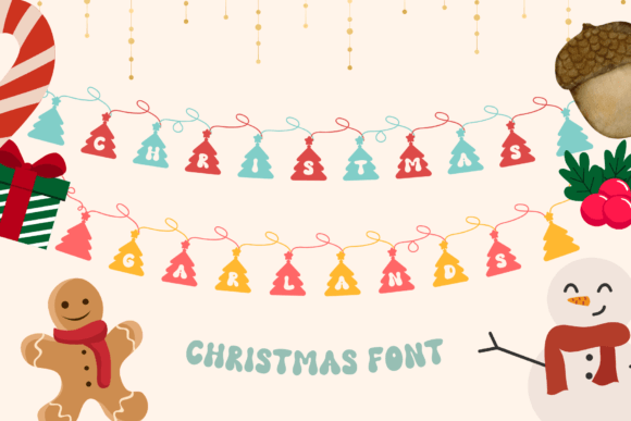 Christmas Garlands Font for Web Design