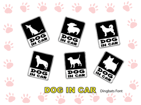 Dog in Car Font for Web Design