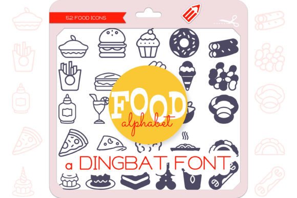 Food Alphabet Font for Web Design