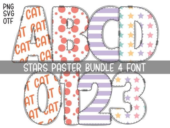 Stars Paster Font for Creative Publishing